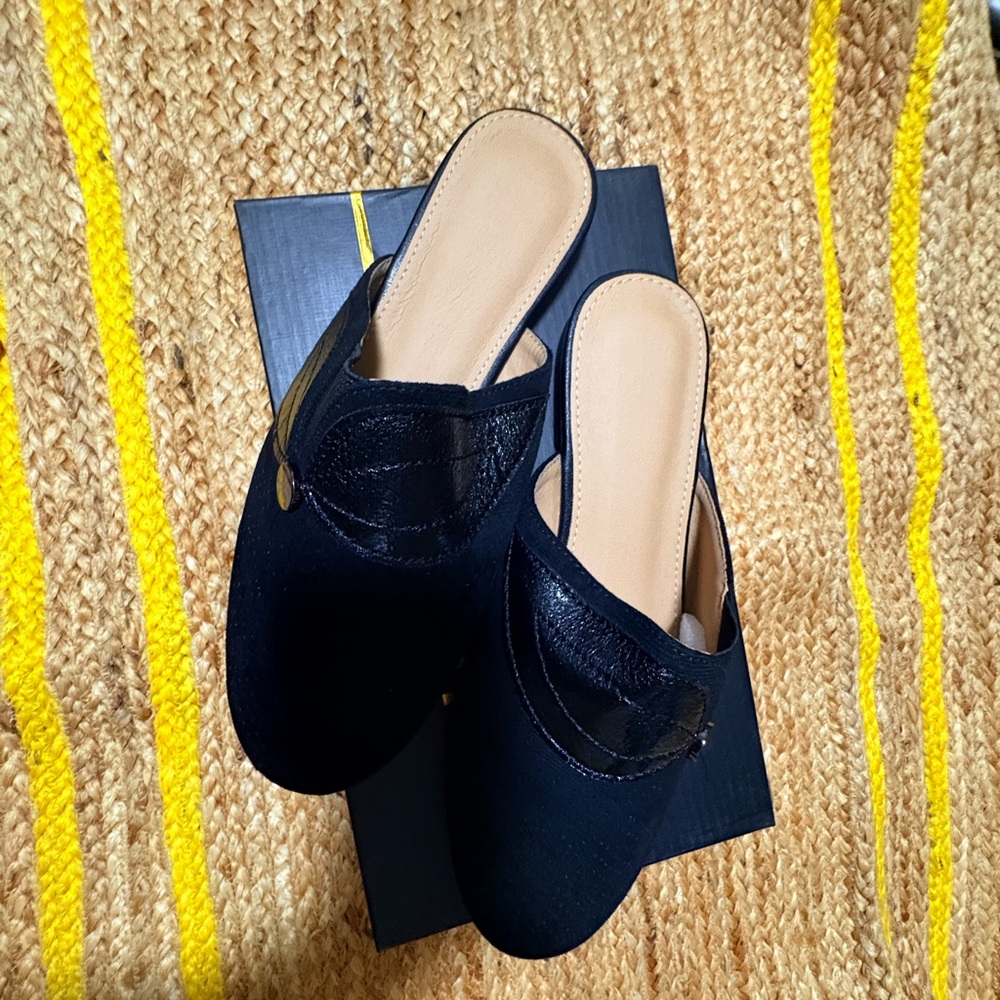 Black Slip-On Mule Loafers – Size 38.5 (US 7.5